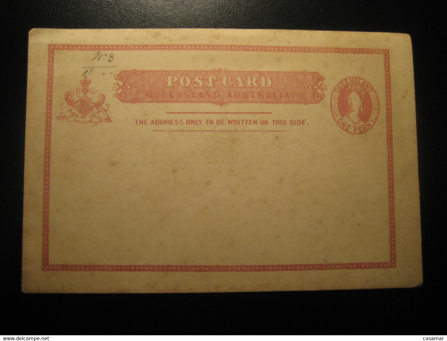 1 Penny QUEENSLAND Post Card AUSTRALIA Postal Stationery Card - Brieven En Documenten