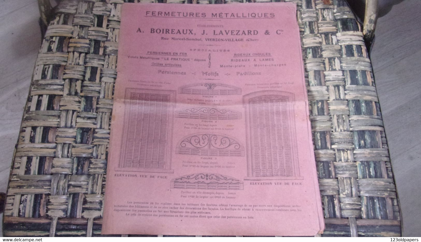 VIERZON VILLAGE CATALOGUE BOIREAUX LAVEZARD CIRCA 1930 FERMETURE METALLIQUES PERSIENNES RIDEAUX... - Centre - Val De Loire