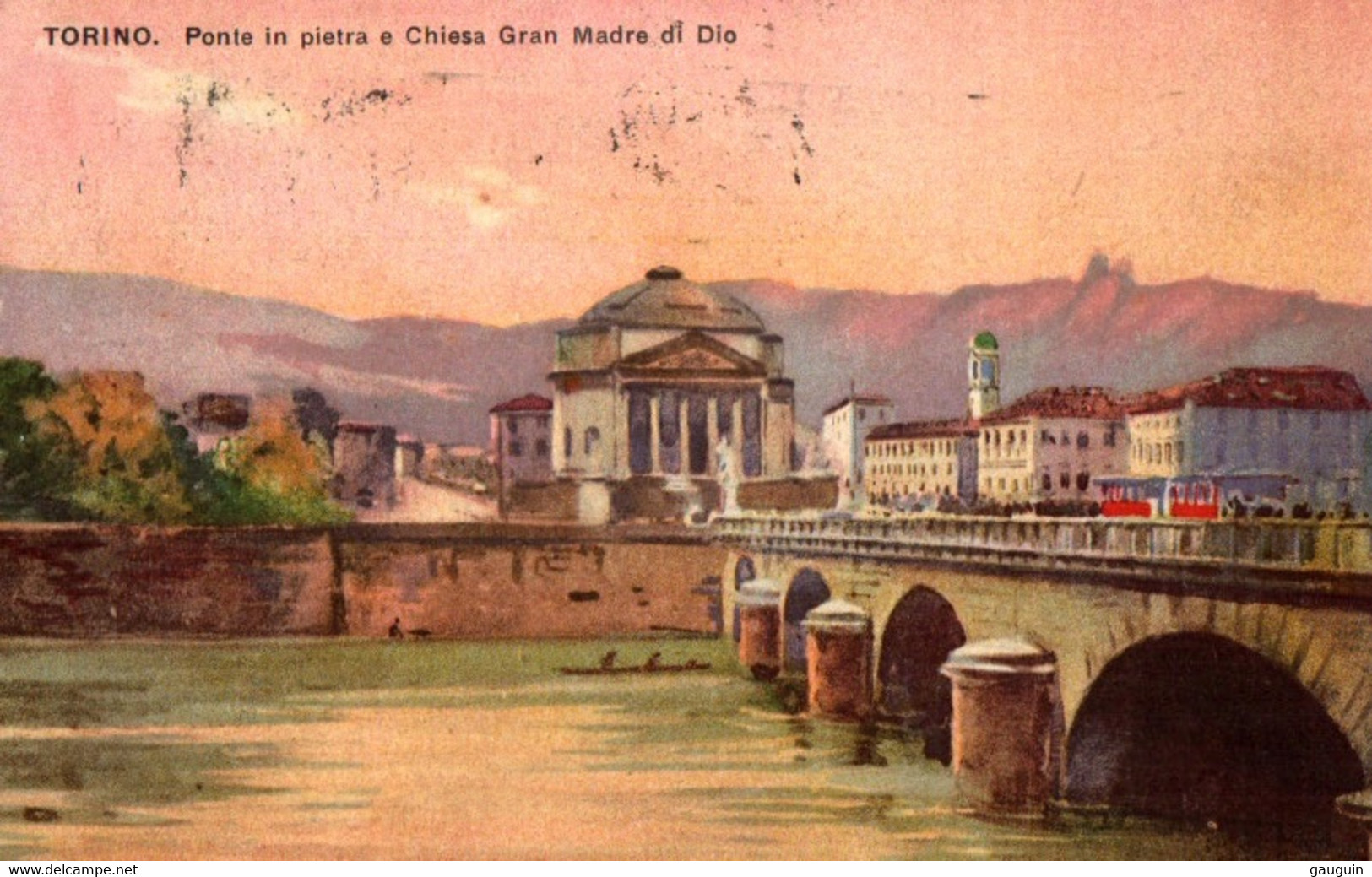 CPA - TORINO - Ponte In Pietra E Chiesa Gran Madre ... Illustration - Edition ? - Bridges