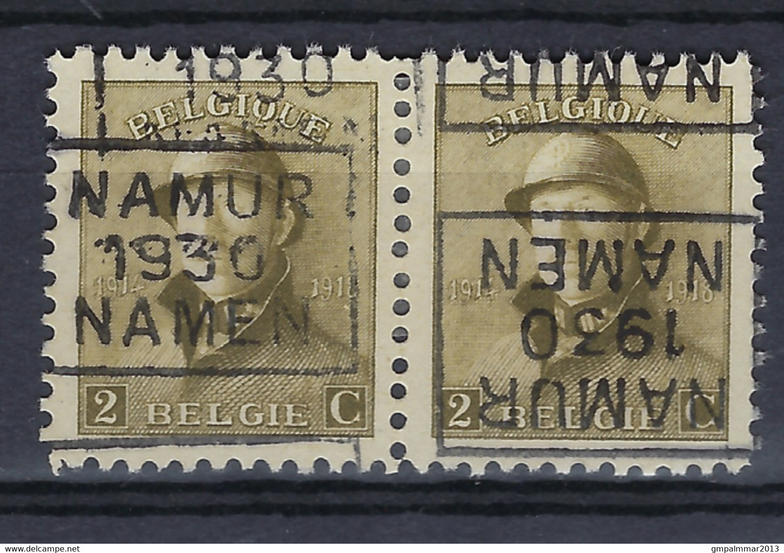 Koning Albert I Met Helm Nr. 166 Voorafgestempeld Nr. 5269   C + D Samenhangend NAMUR 1930 NAMEN  ; Staat Zie Scan ! RRR - Rollenmarken 1930-..