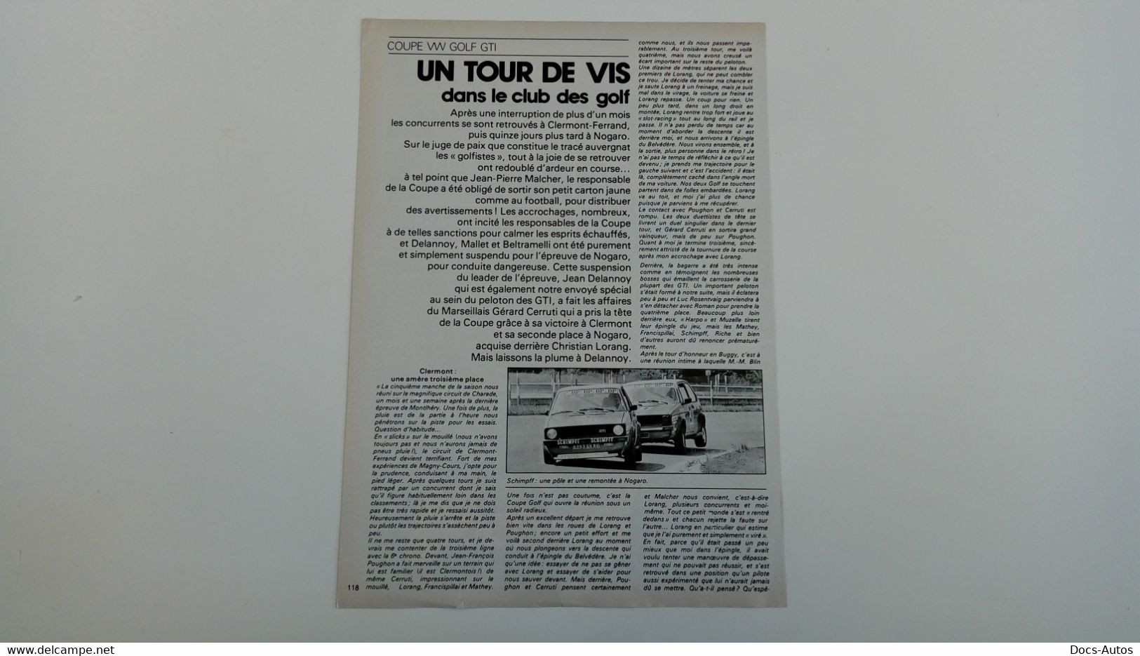 Coupure De Presse De 1977 Coupe Volkswagen Golf GTI - Otros & Sin Clasificación