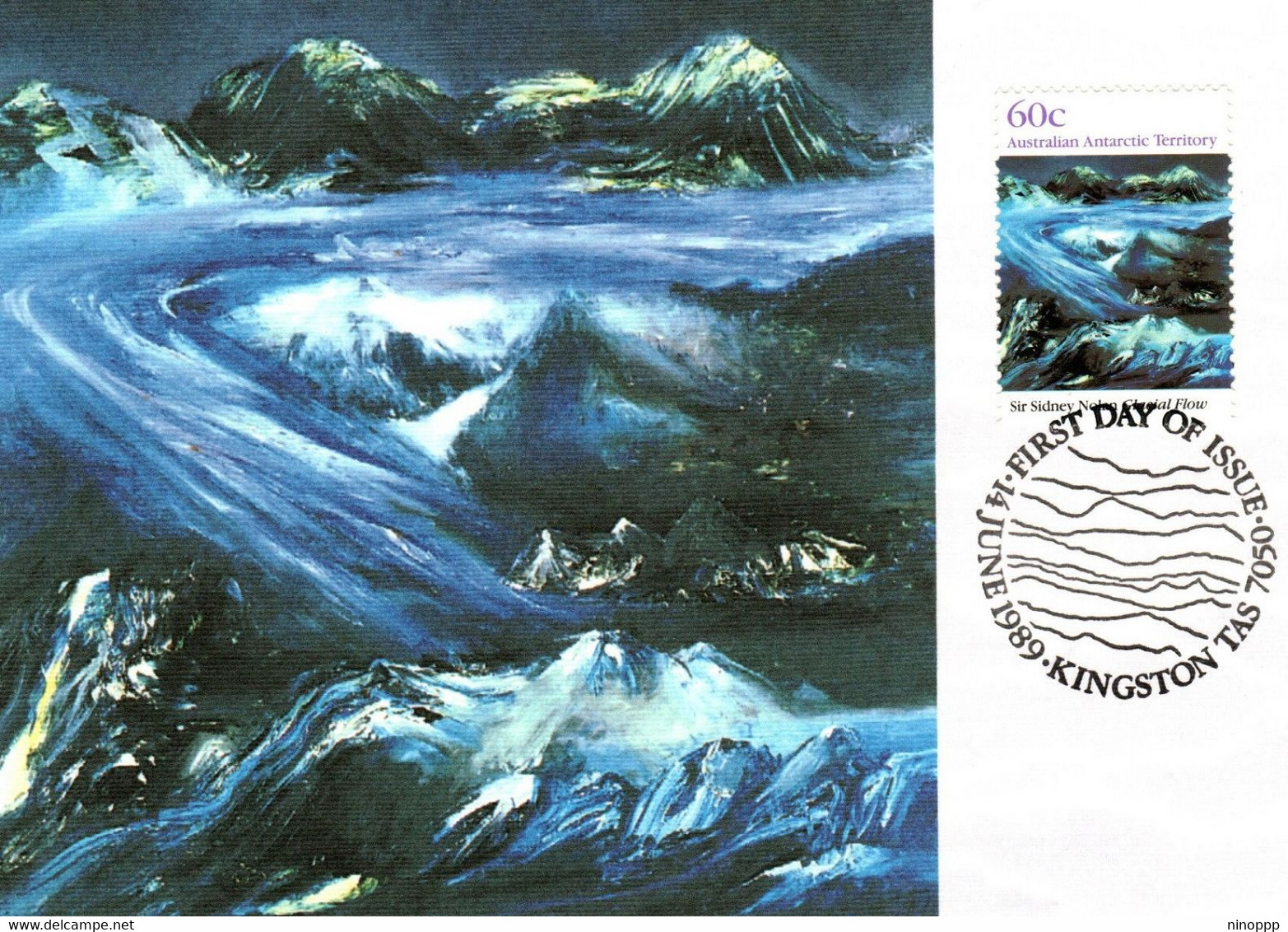 Australian Antarctic Territory 1989 Landscapes,Glacial Flow,maximum Card - Cartoline Maximum