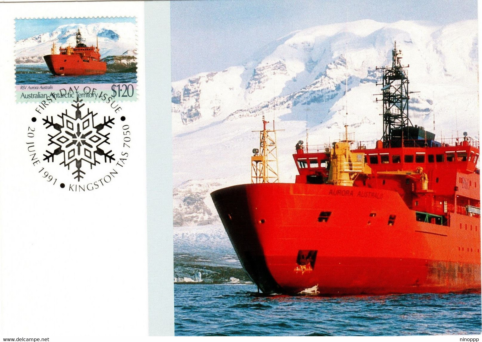 Australian Antarctic Territory 1991 Treaty,RSV Aurora,maximum Card - Maximumkarten