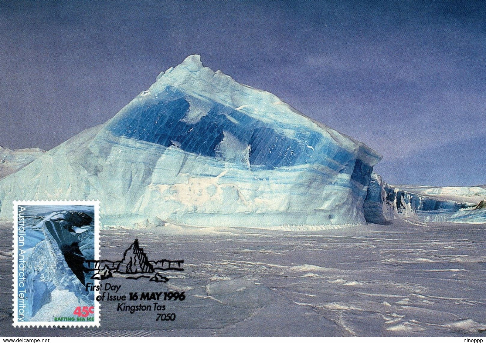 Australian Antarctic Territory 1996 Landscapes,rafting Sea Ice,maximum Card - Cartes-maximum
