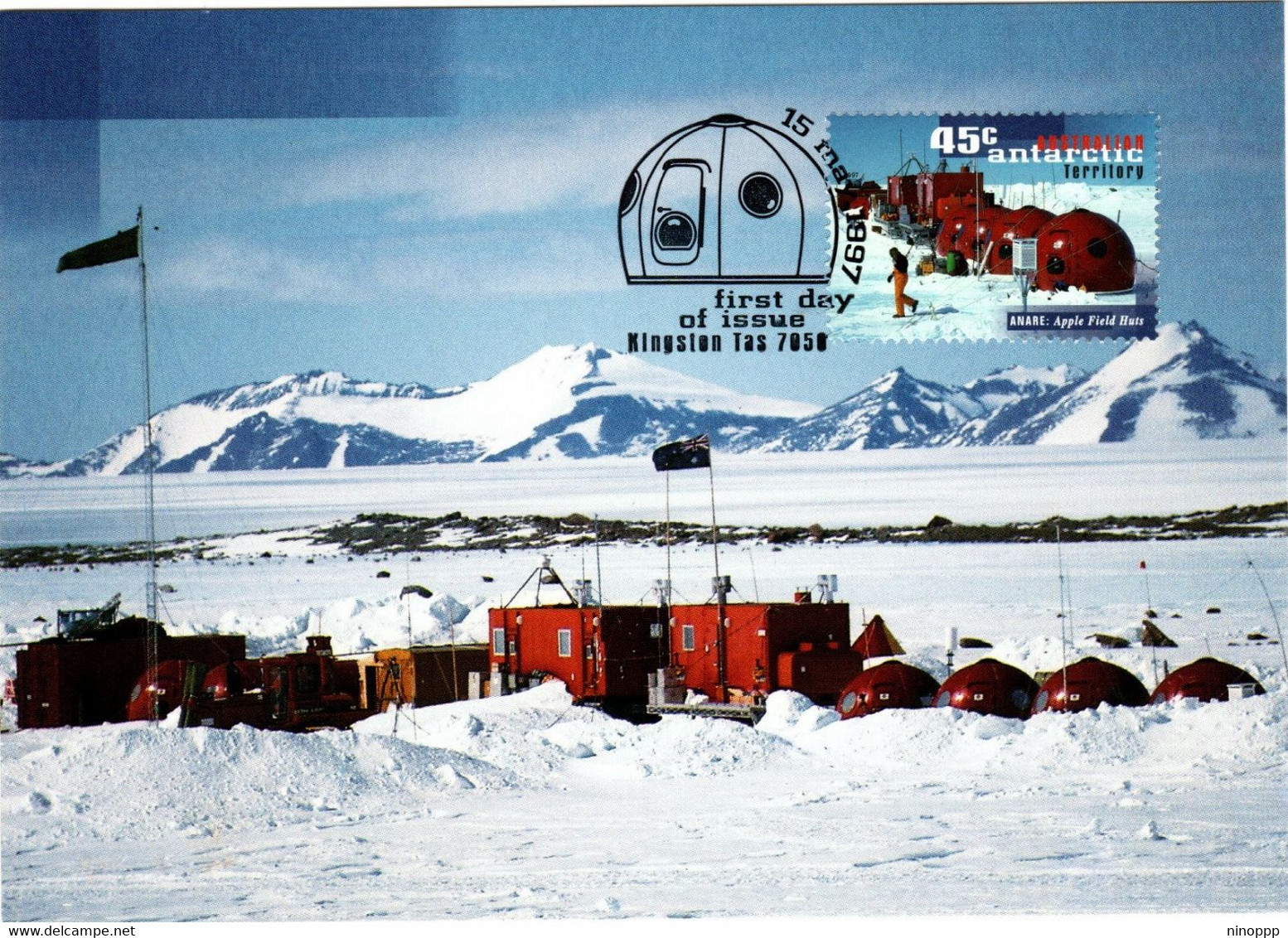 Australian Antarctic Territory 1997 50th Anniversary ANARE,Sea Apple Field Huts,maximum Card - Maximumkarten