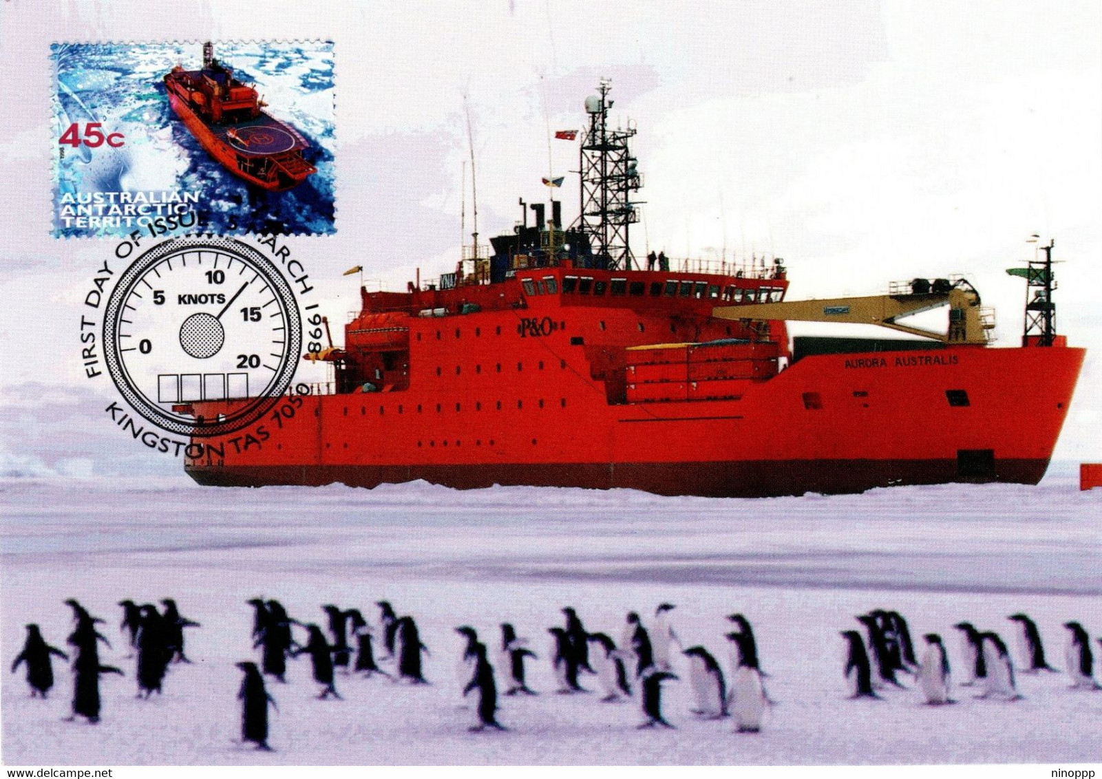 Australian Antarctic Territory 1998 Transports,RSV Aurora,maximum Card - Cartes-maximum