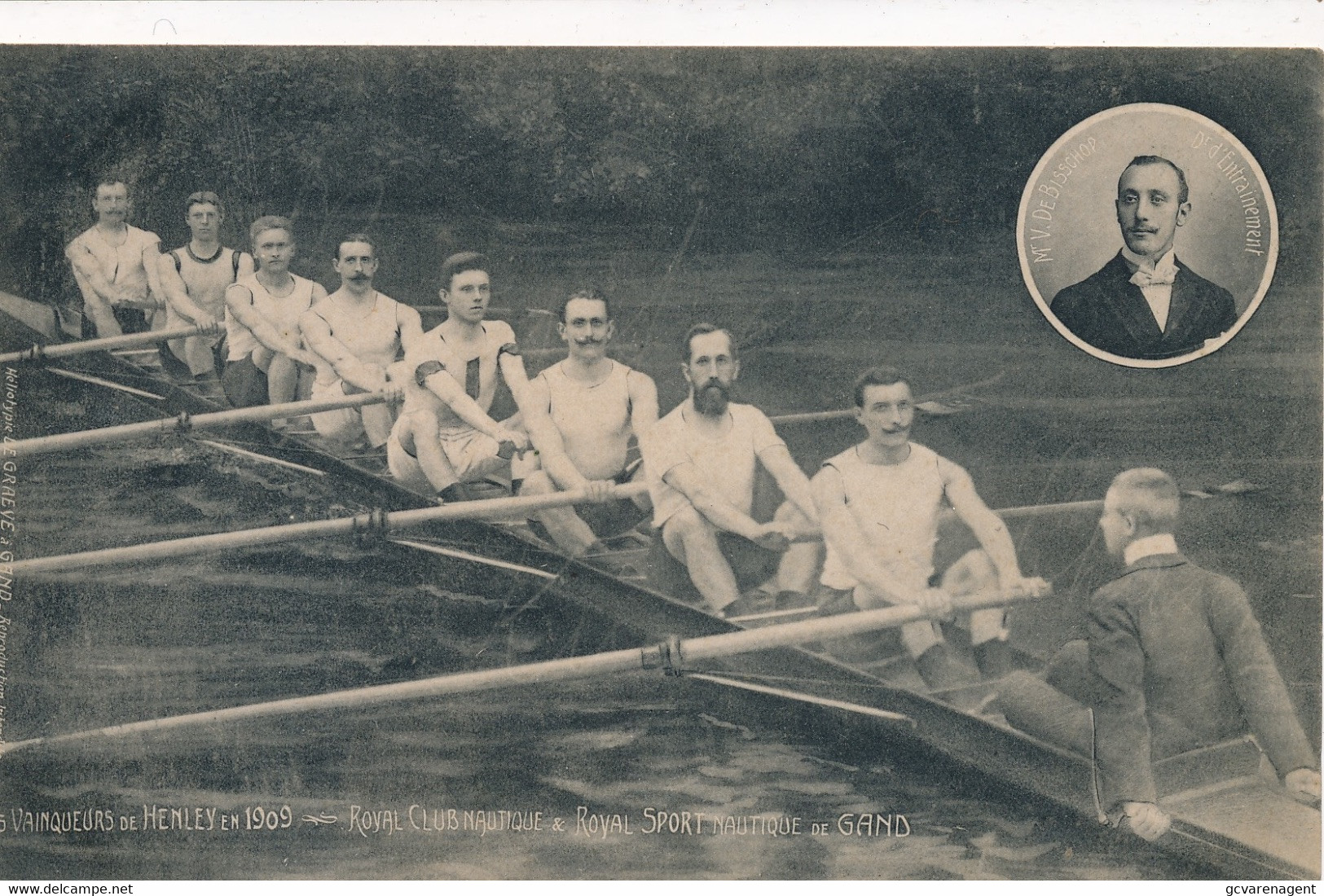 GAND - LES VAINCOURS DE HENLEY EN 1909 - ROYAL NAUTIQUE & ROYAL SPORT NAUTIQUE DE GAND      2 SCANS - Canottaggio