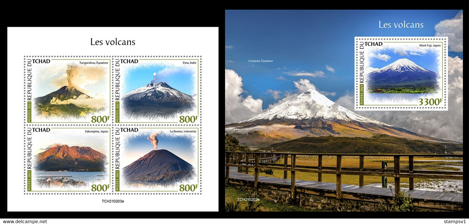 Chad 2021 Volcanoes. (203) OFFICIAL ISSUE - Volcans