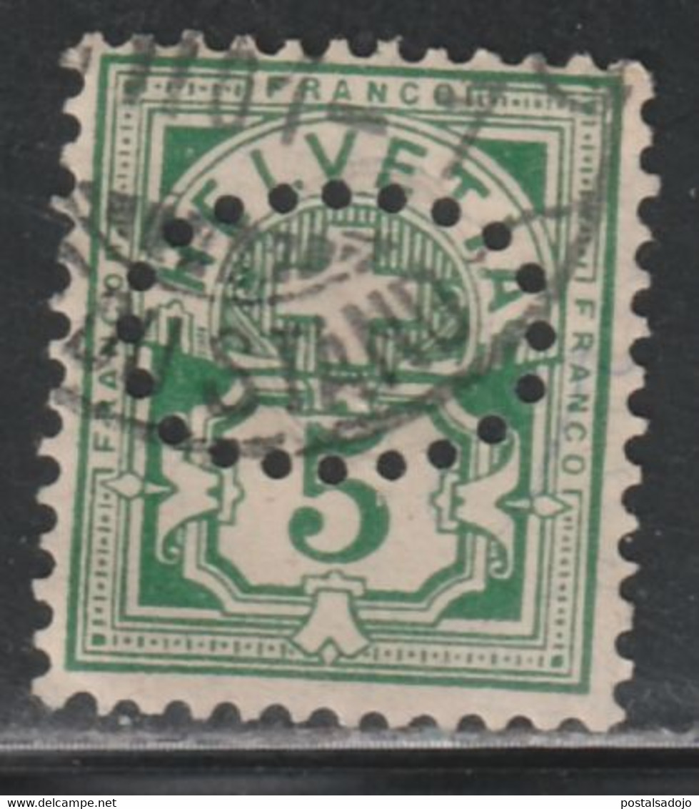 SUISSE 1304 // YVERT 66 (PERF. O) // 1892-99 - Perforadas