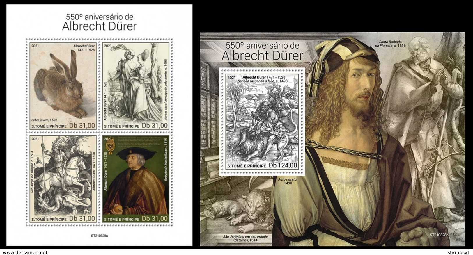 St.Tome&Principe 2021 Albrecht Dürer. (328) OFFICIAL ISSUE - Gravuren