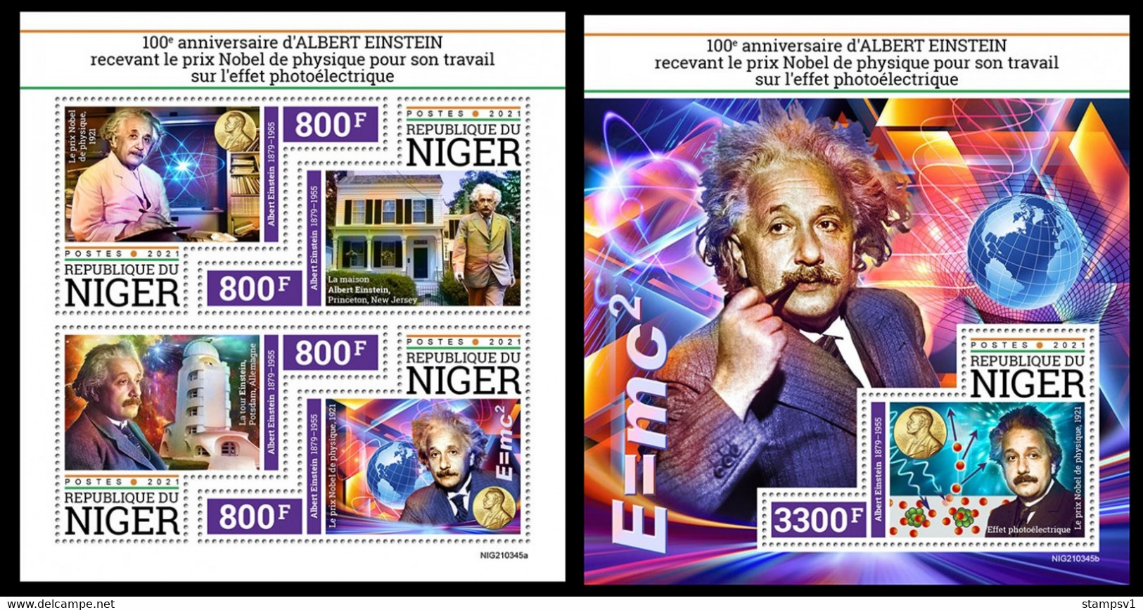 Niger  2021 Albert Einstein Being Awarded The Nobel Prize. (345) OFFICIAL ISSUE - Albert Einstein