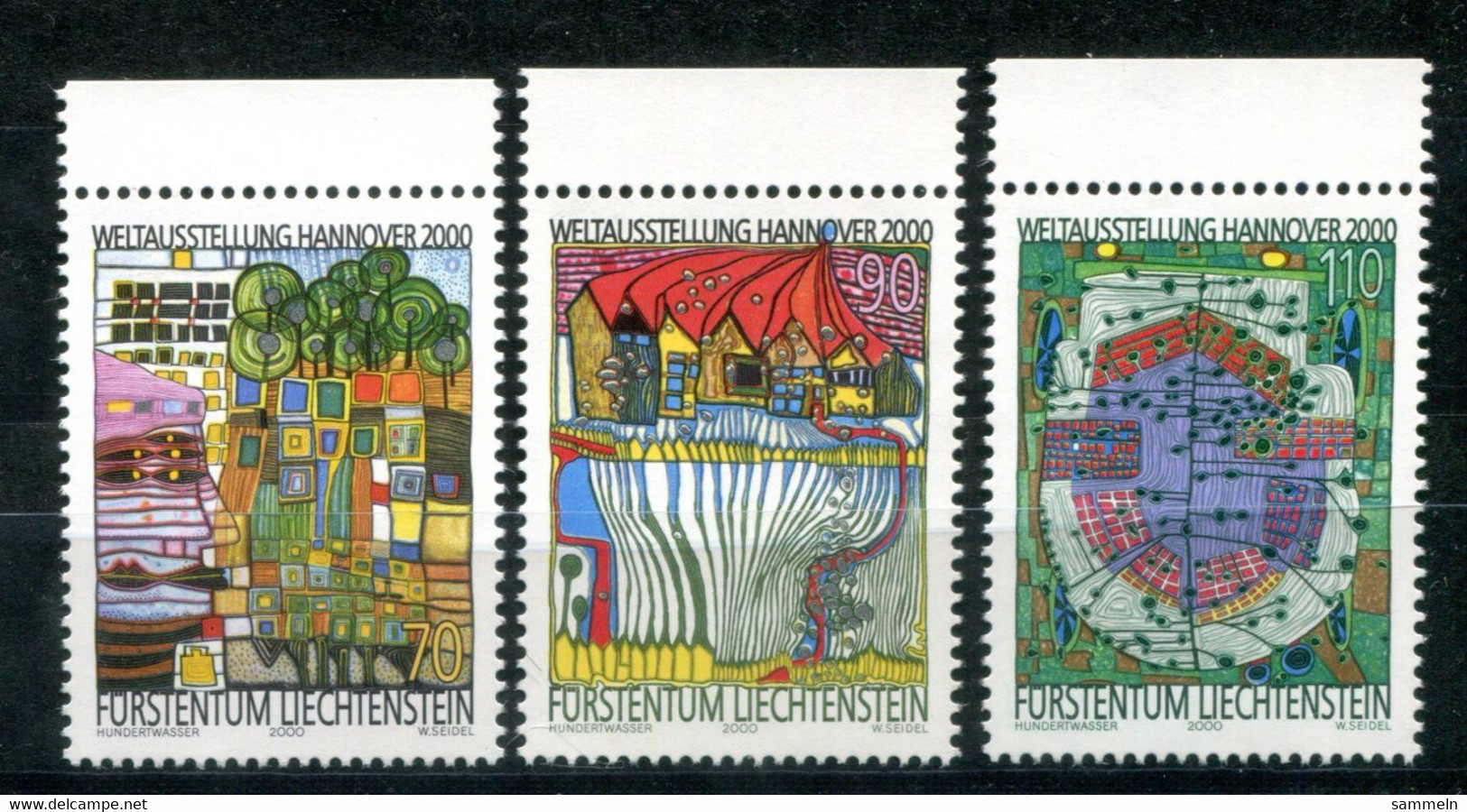 LIECHTENSTEIN 1235-1237 Mnh (Oberrand), Expo 2000 Hannover, Hundertwasser - 2000 – Hannover (Duitsland)