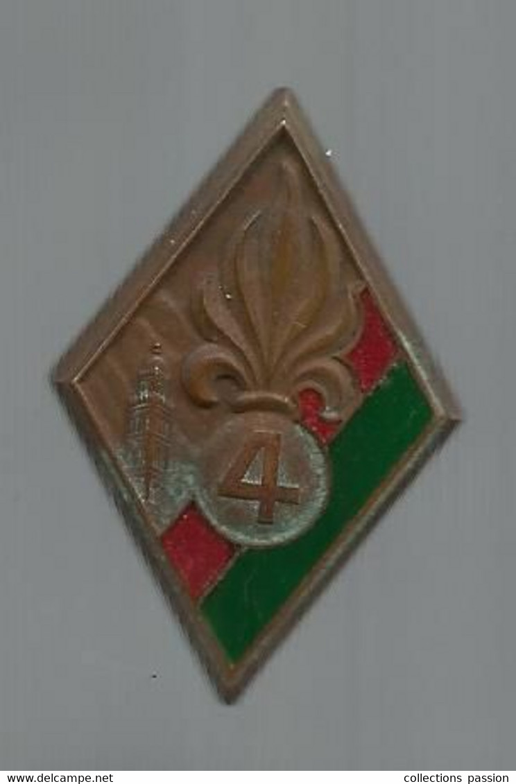 Militaria , Plaque , 4 éme Régiment D'infanterie ,LégionEtrangère ,Drago,  3 Scans , Frais Fr 1.85 E - Sonstige & Ohne Zuordnung