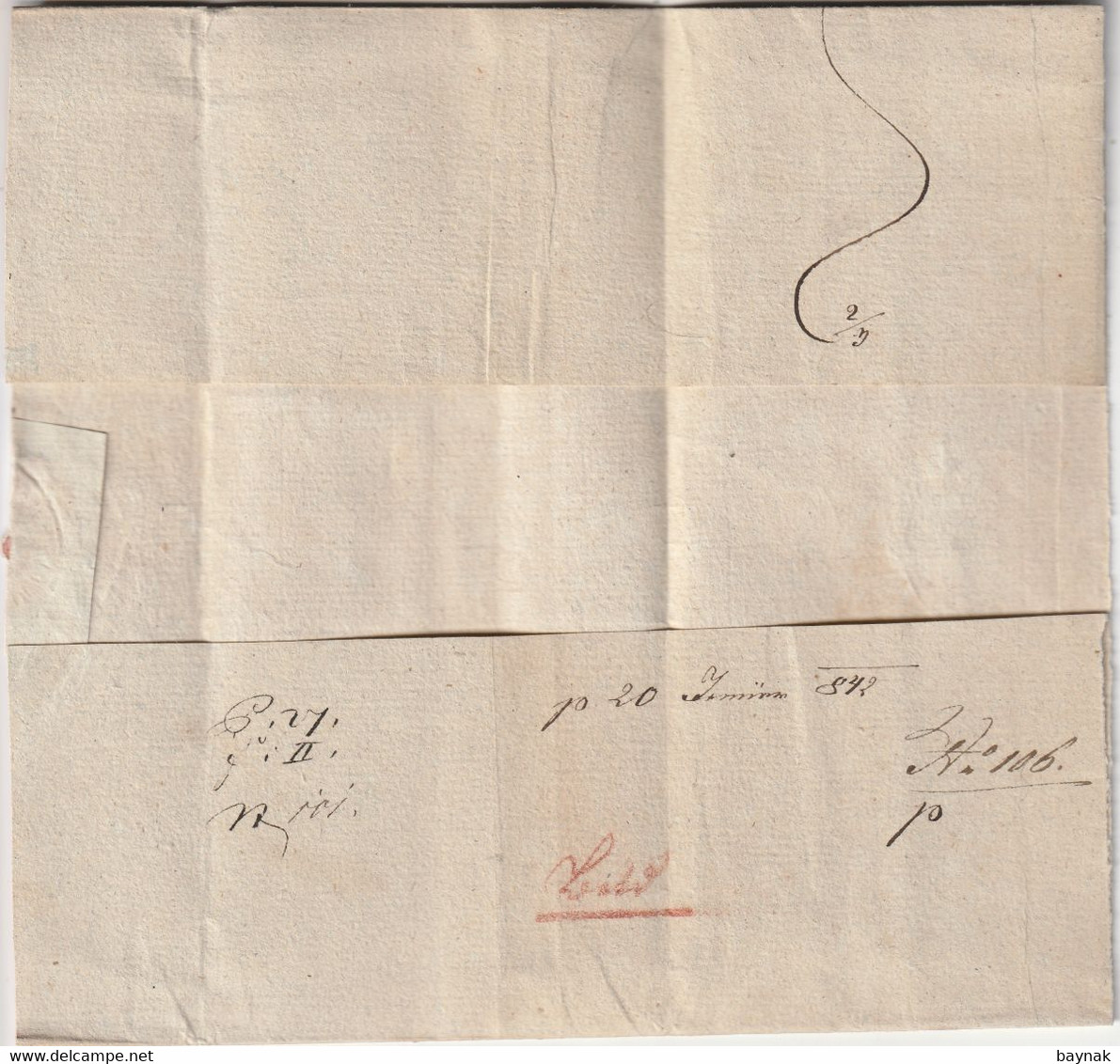 CZECH  --  OLLMUTZ  --  PREFILATELIC FOLDED LETTER  -  1842 - ...-1918 Vorphilatelie