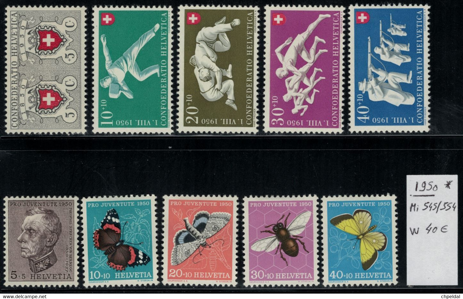 Suisse Schweiz 1950 * MH - Mi 2019 X 20% - Nr. 545 / 554 - Andere & Zonder Classificatie