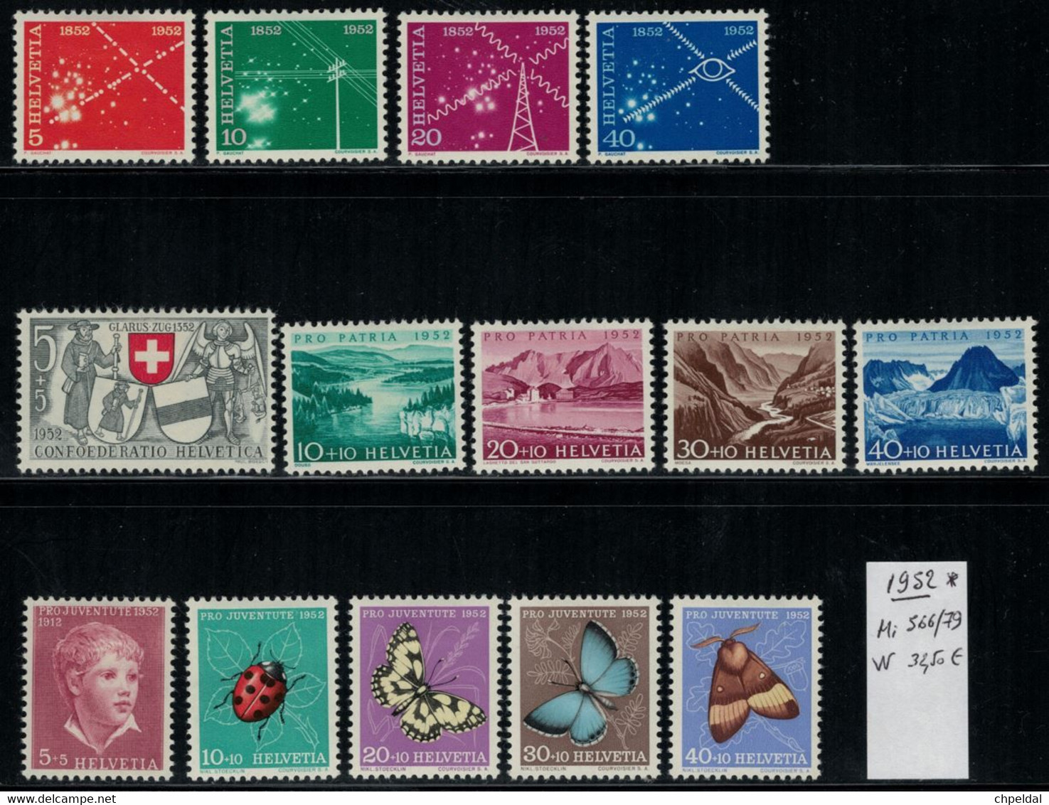 Suisse Schweiz 1952 * MH - Mi 2019 X 20% - Nr. 566 / 579 - Andere & Zonder Classificatie