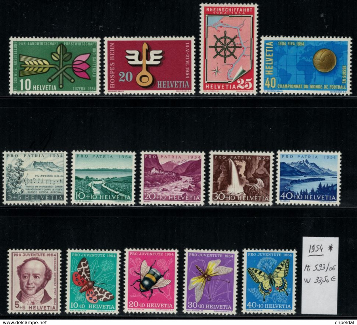 Suisse Schweiz 1954 * MH - Mi 2019 X 20% - Nr. 593 / 606 - Other & Unclassified