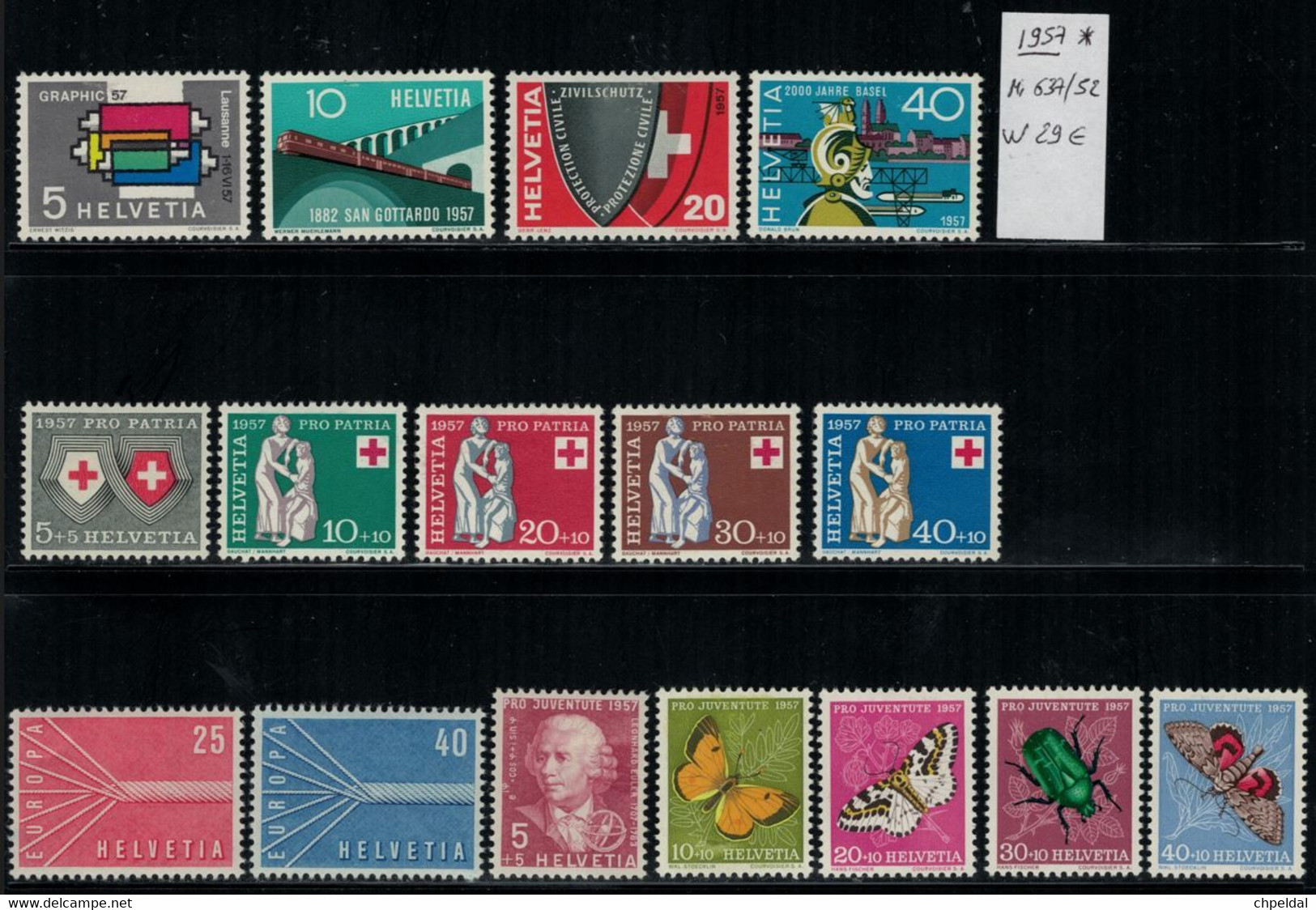 Suisse Schweiz 1957 * MH - Mi 2019 X 20% - Nr. 637 / 652 - Sonstige & Ohne Zuordnung