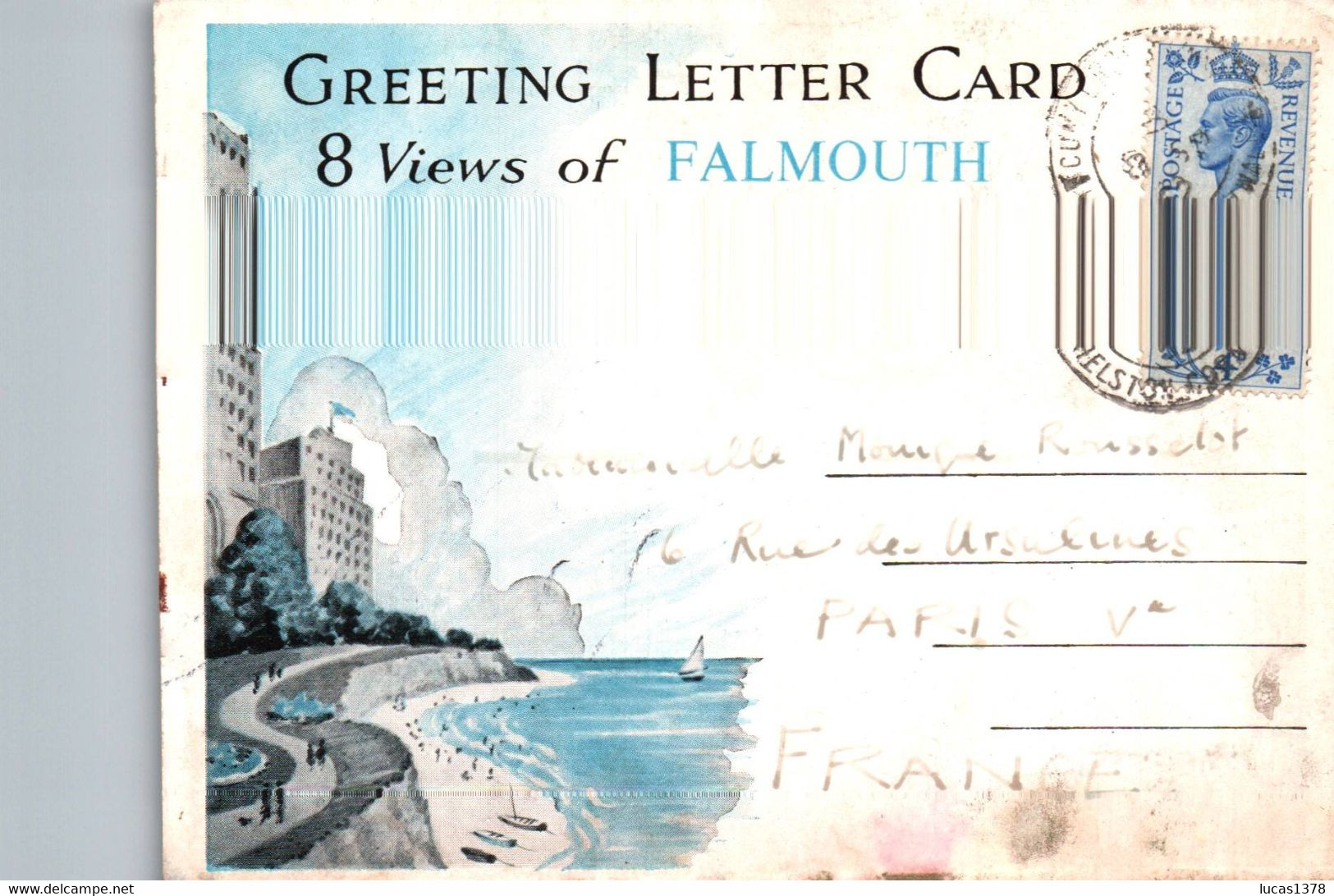 GREETING LETTERCARD: FALMOUTH / 8 Views / CIRC 1952 - Falmouth