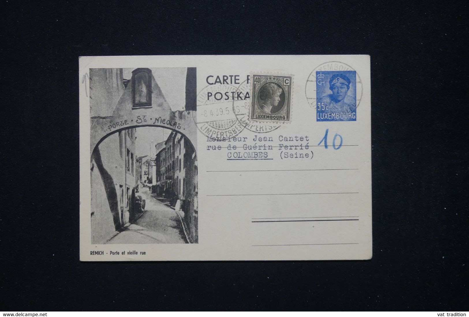 LUXEMBOURG - Entier Postal + Complément De Luxembourg Pour La France En 1939 - L 132092 - Enteros Postales