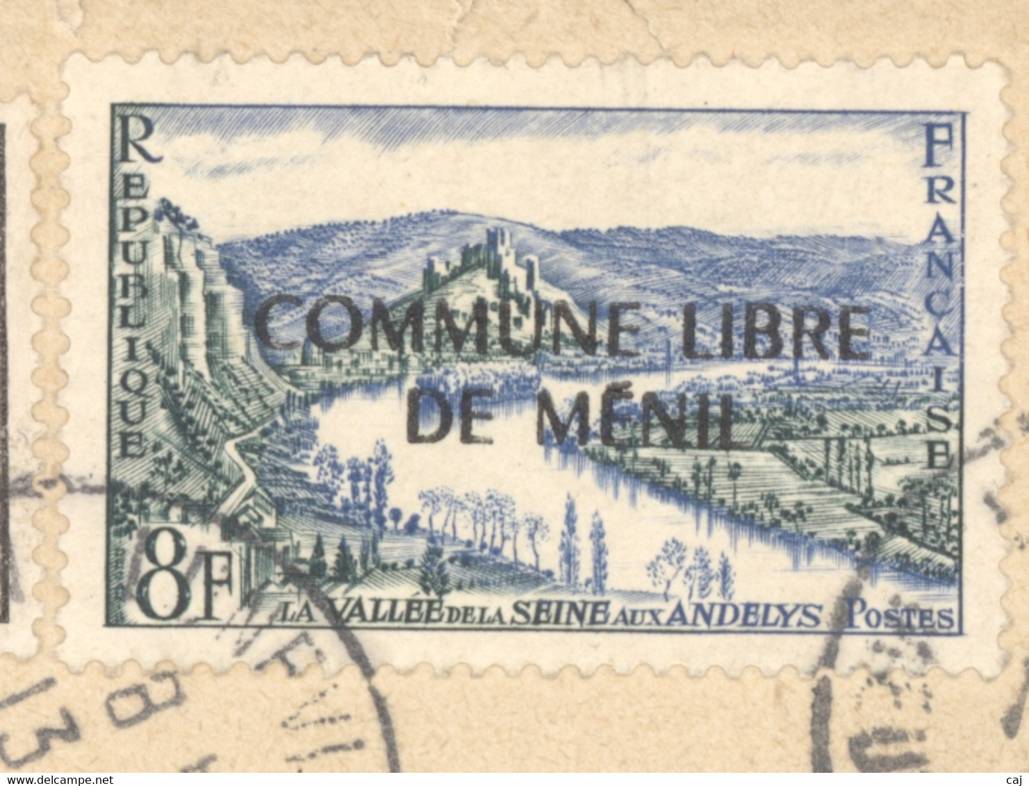 0ll  003  -  France  :  Yv  929  (o) Surchargé: Commune Libre De Ménil  13-8-55 - Lettres & Documents