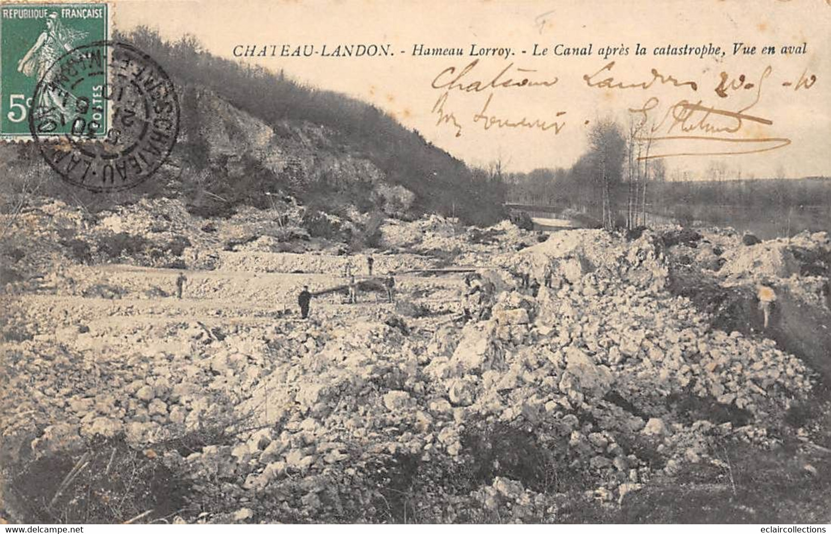 Chateau Landon         77      Hameau Lorroy.   Le Canal Après La Catastrophe            (voir Scan) - Chateau Landon