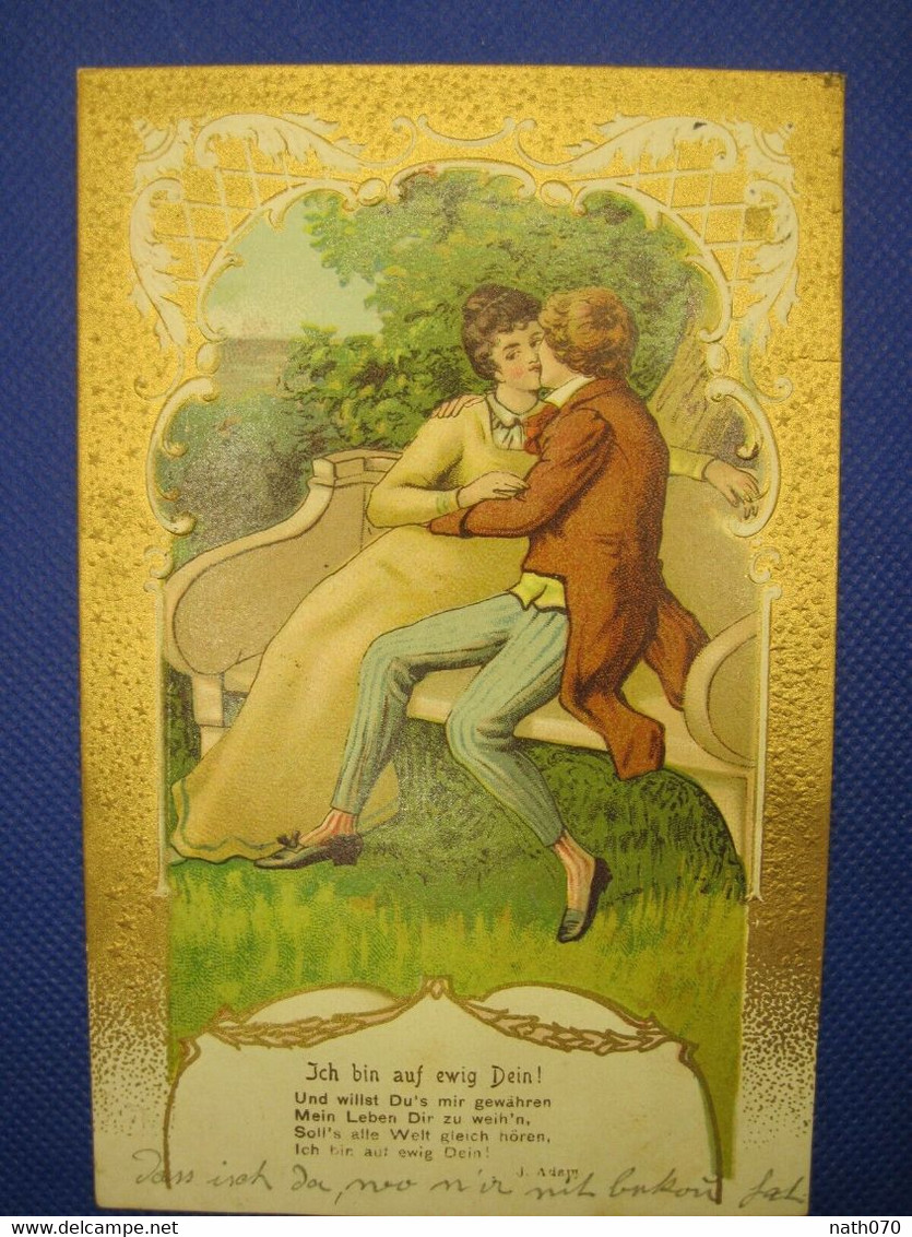 AK 1904 CPA Liebespaar Litho Heiligenstein BARR Elsass Paar Prägekarte DR Couple Cpa Gaufrée - Couples