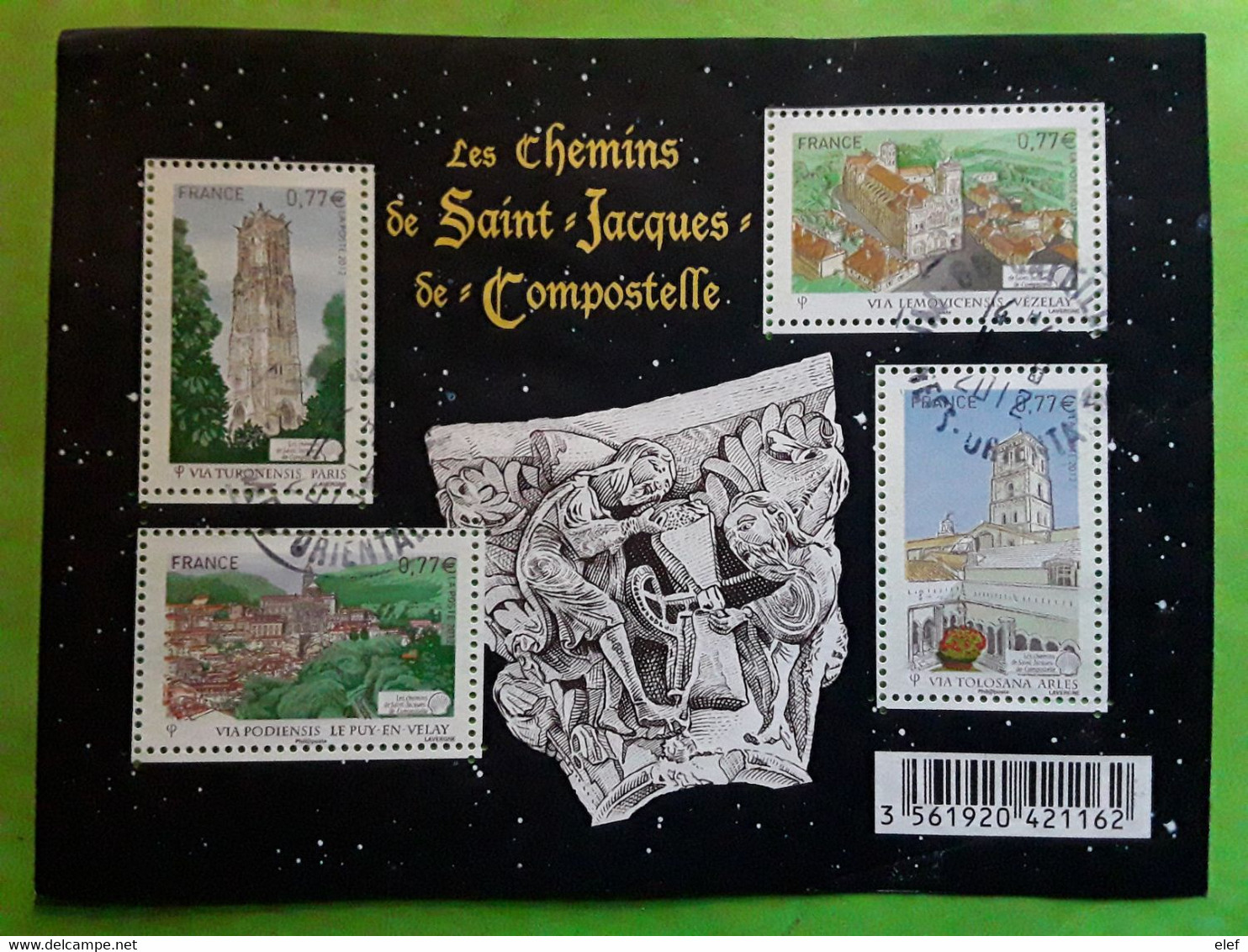 FRANCE 2012 Bloc Feuillet 4641 "LES CHEMINS DE ST JACQUES DE COMPOSTELLE "4 Villes De Départ, O SALEILLES,  66, TB - Used