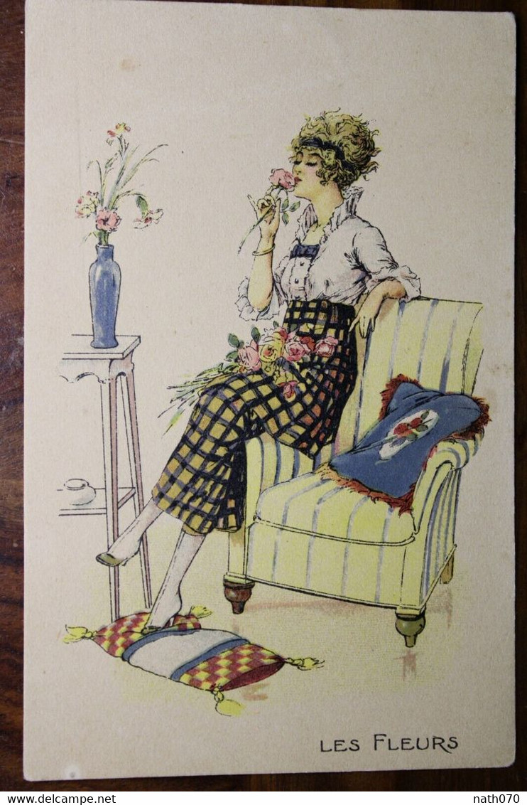 AK CPA 1920 Frauen Litho Mode Hutmode Luxembourg Les Fleurs Femme - Non Classés