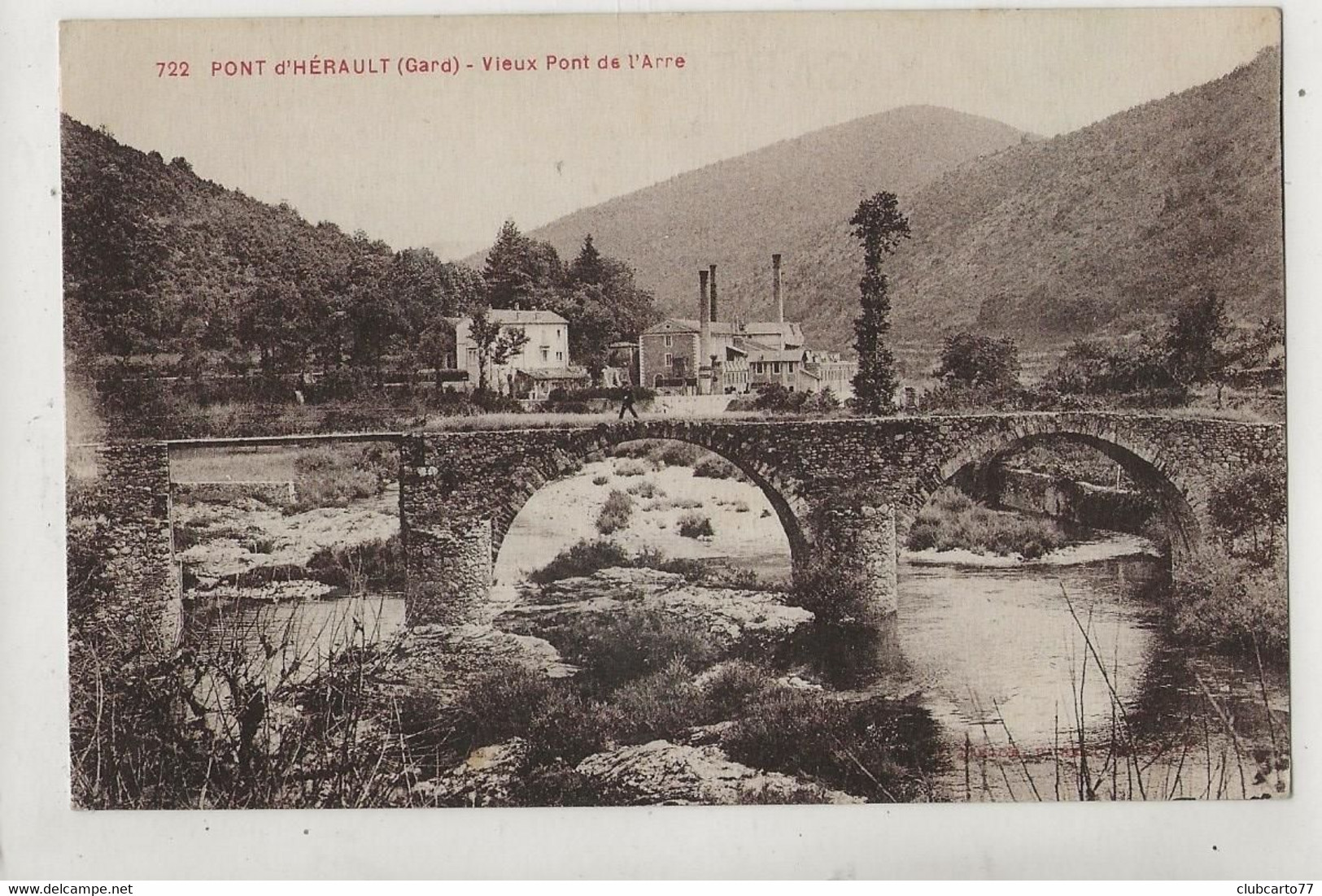 Sumène (30) : Les Usines Prises Du Pont Du Hameau De Pont D'Hérault En 1910 PF - Sumène