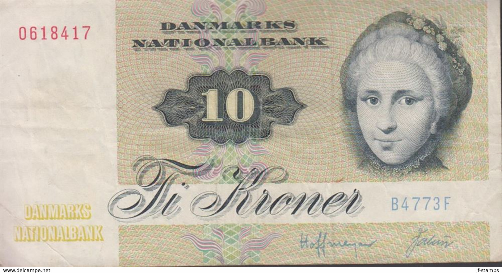 1972. DANMARK. DANMARKS NATIONALBANK 10 KRONER SERIE 1972. Fold.  - JF429805 - Dänemark