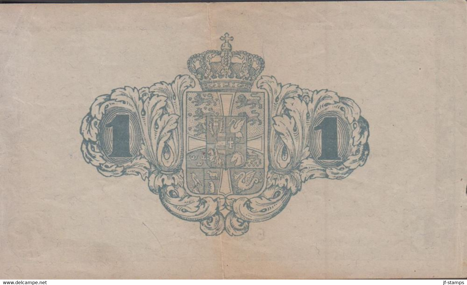 1916. DANMARK. NATIONALBANKEN I KJØBENHAVN 1916 1KRONE. Fold.  - JF429810 - Danemark