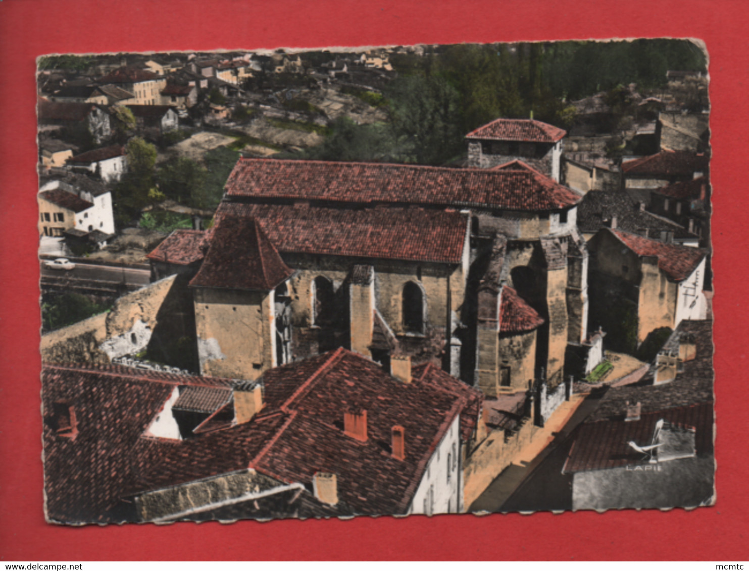 CPSM Grand Format -   En Avion Au Dessus De.. Roquefort -(Landes) - Vue Générale - L'église - Roquefort