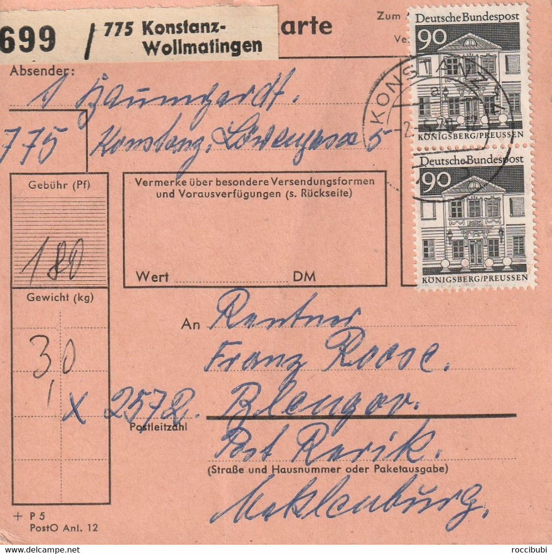 Paket Karte, Konstanz-Wollmatingen - Other & Unclassified