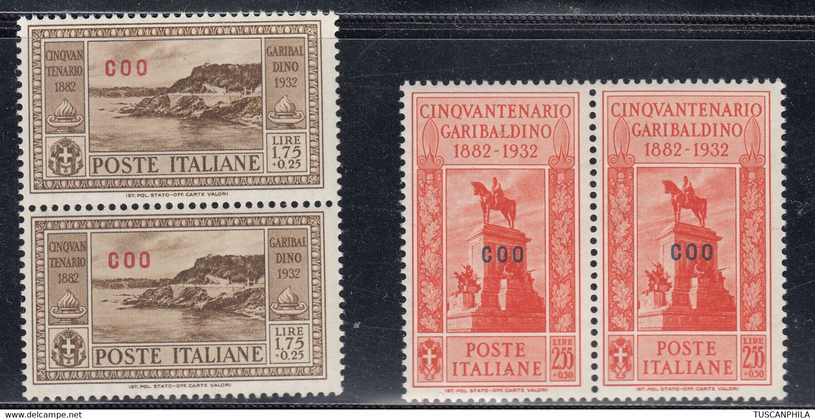 1932 2 Coppiole 4 Valori Sass. 24/25 MNH** Cv 280 - Egeo (Coo)