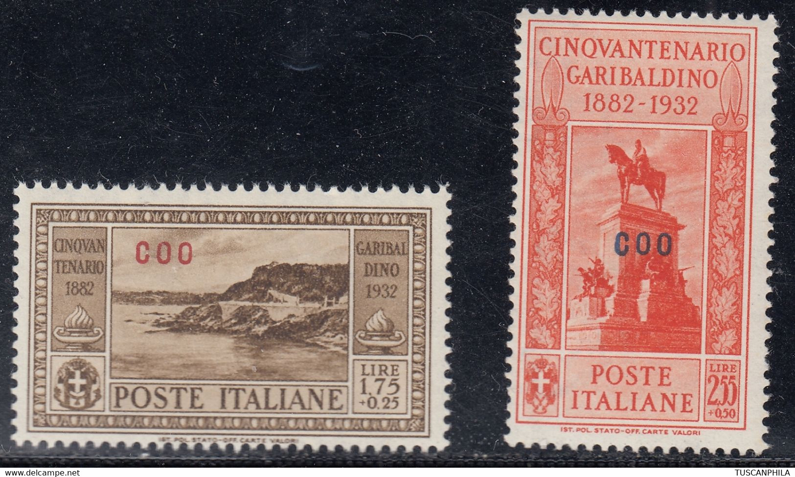 1932 2 Valori Sass. 24/25 MNH** Cv 140 - Egeo (Coo)