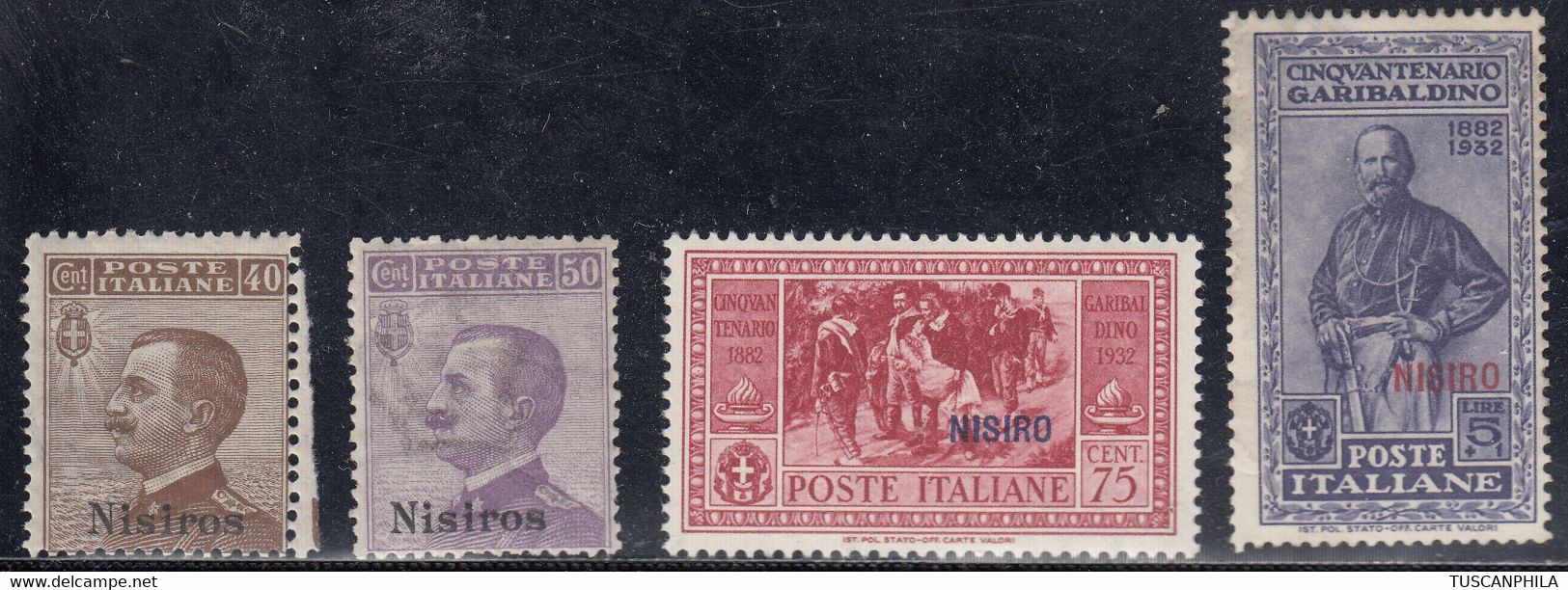 1932 4 Valori Sass. N. 6/7-22-26 MNH** Cv 157,5 - Egée (Nisiro)