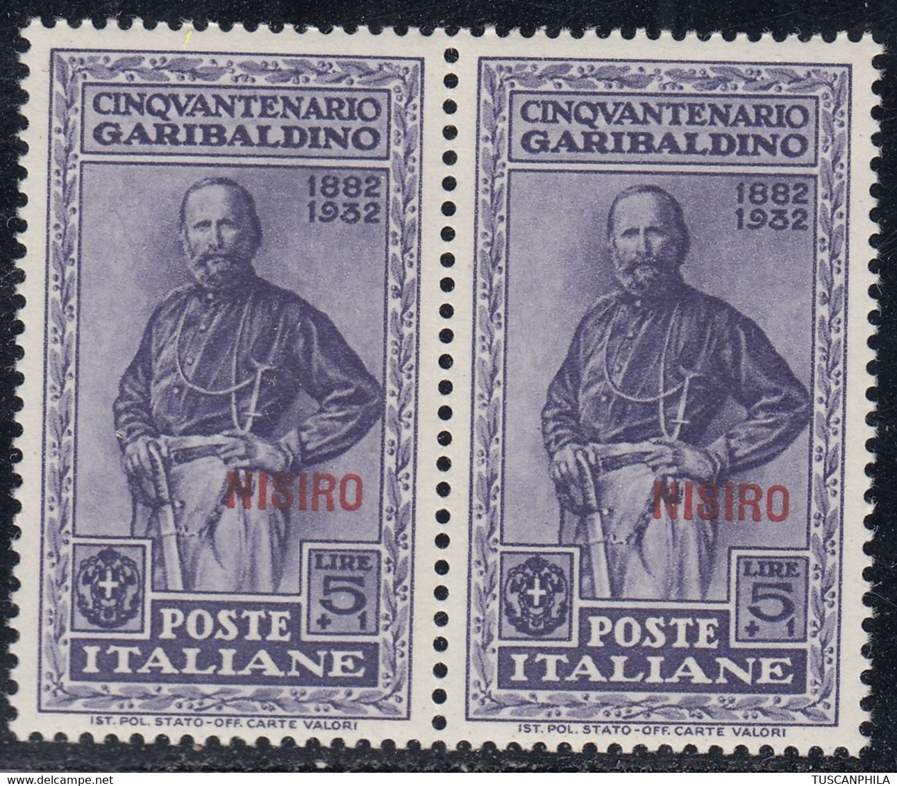 1932 2 Valori Sass. N. 26 MNH** Cv 140 - Egée (Nisiro)