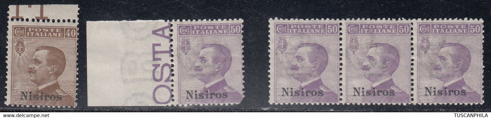 1912 5 Valori Sass. N. 6/7 MNH** Cv 55 - Ägäis (Nisiro)