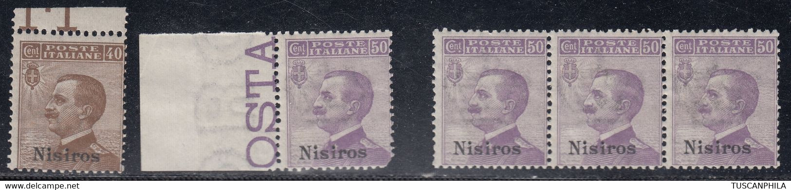 1912 5 Valori Sass. N. 6/7 MNH** Cv 55 - Egée (Nisiro)