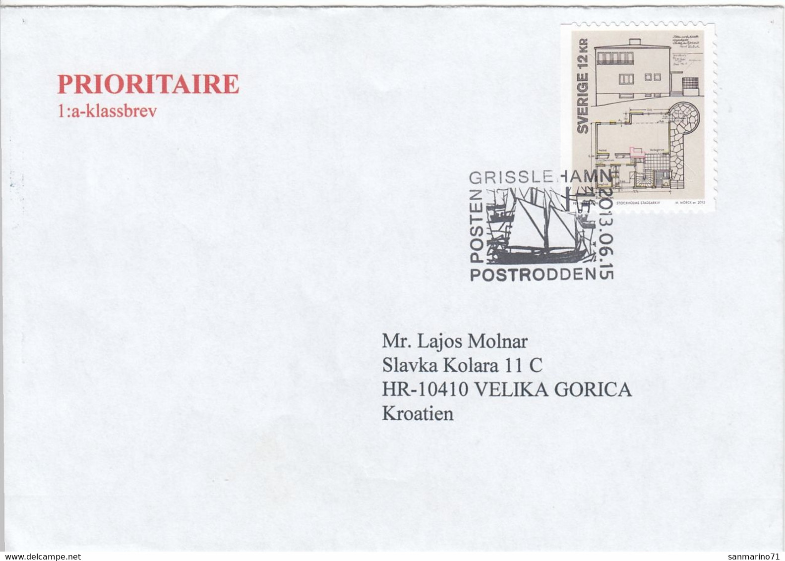 SWEDEN Cover Letter 437,box M - Storia Postale