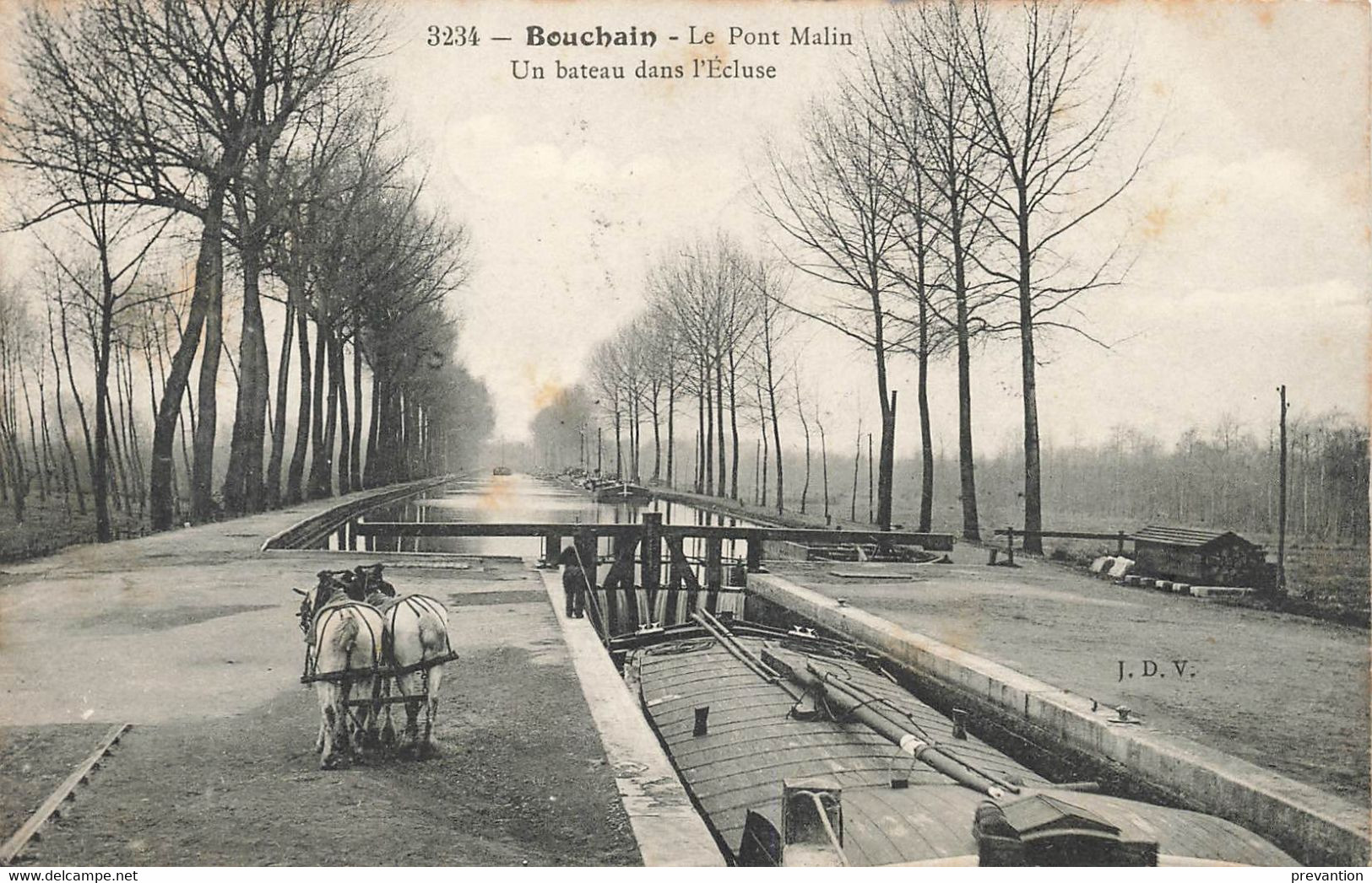BOUCHAIN - Le Pont Malin - Un Bateau Dans L'Ecluse - Carte Circulé En 1906 - Bouchain