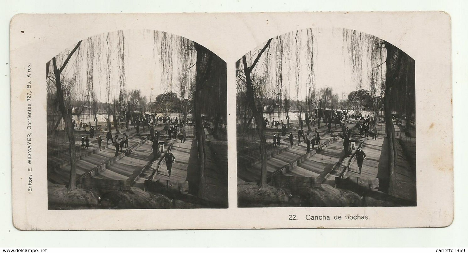 CANCHA DE BOCHAS - CARTA STEREOSCOPICA - Stereoscopic