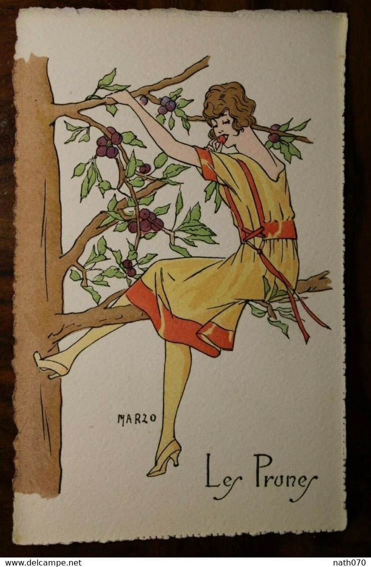 AK CPA Marzo Les Prunes Pflaumen Frauen Jugendstil - Autres & Non Classés