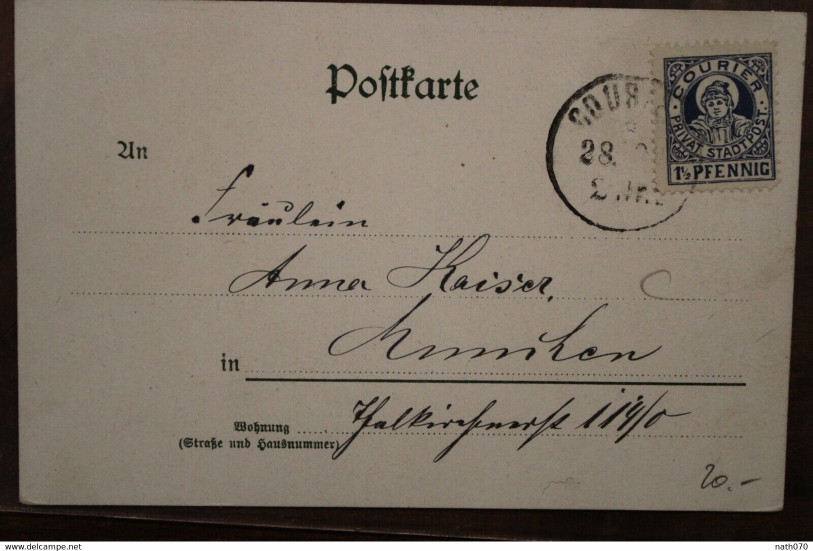 AK CPA 1899 Gruss Aus Deutsches Reich Litho Paar Private Stadtpost Courier - Other & Unclassified