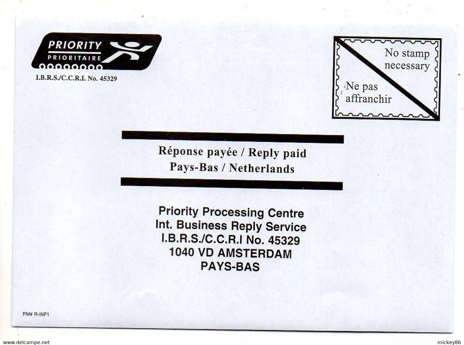 Pays-Bas -- Entier--Réponse Payé Internationale - Neuf ................à Saisir - Postal Stationery