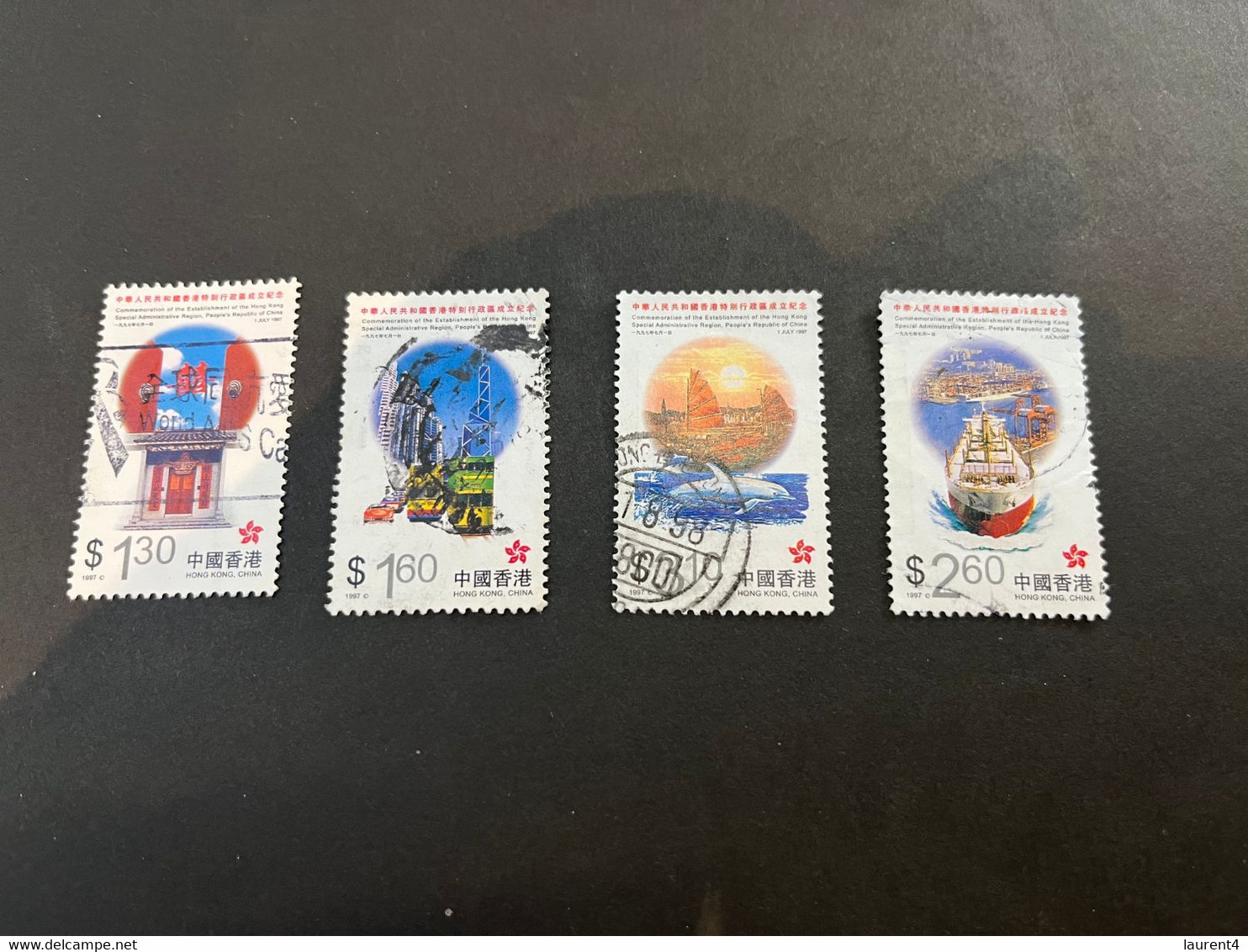 (stamp 8-10-2022) Used Hong Kong Stamps - 4 Stamps - Usati