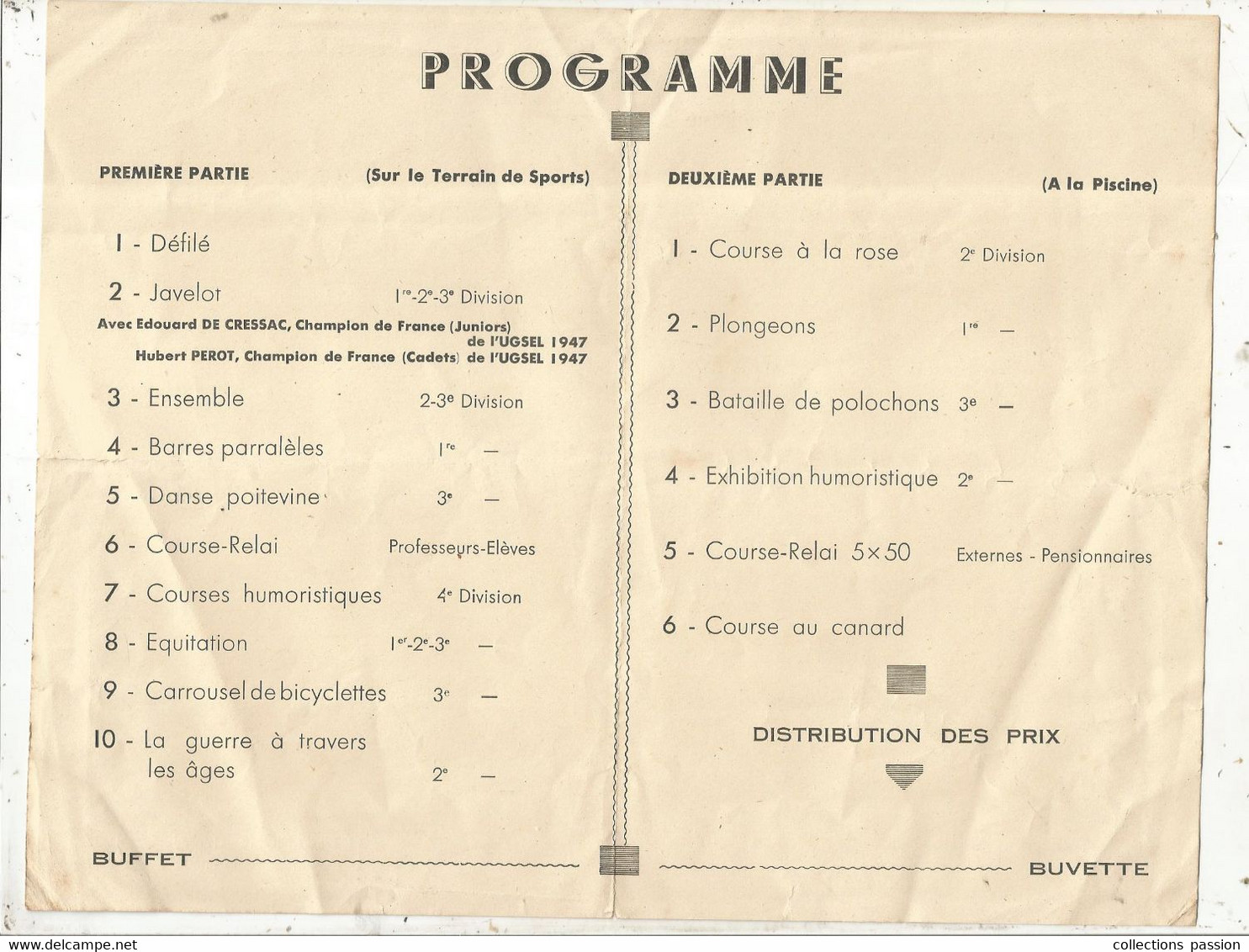 Programme,1947,POITIERS,collége SAINT JOSEPH ,fête Des Jeux, 2scans, Frais Fr 1.85e - Programs