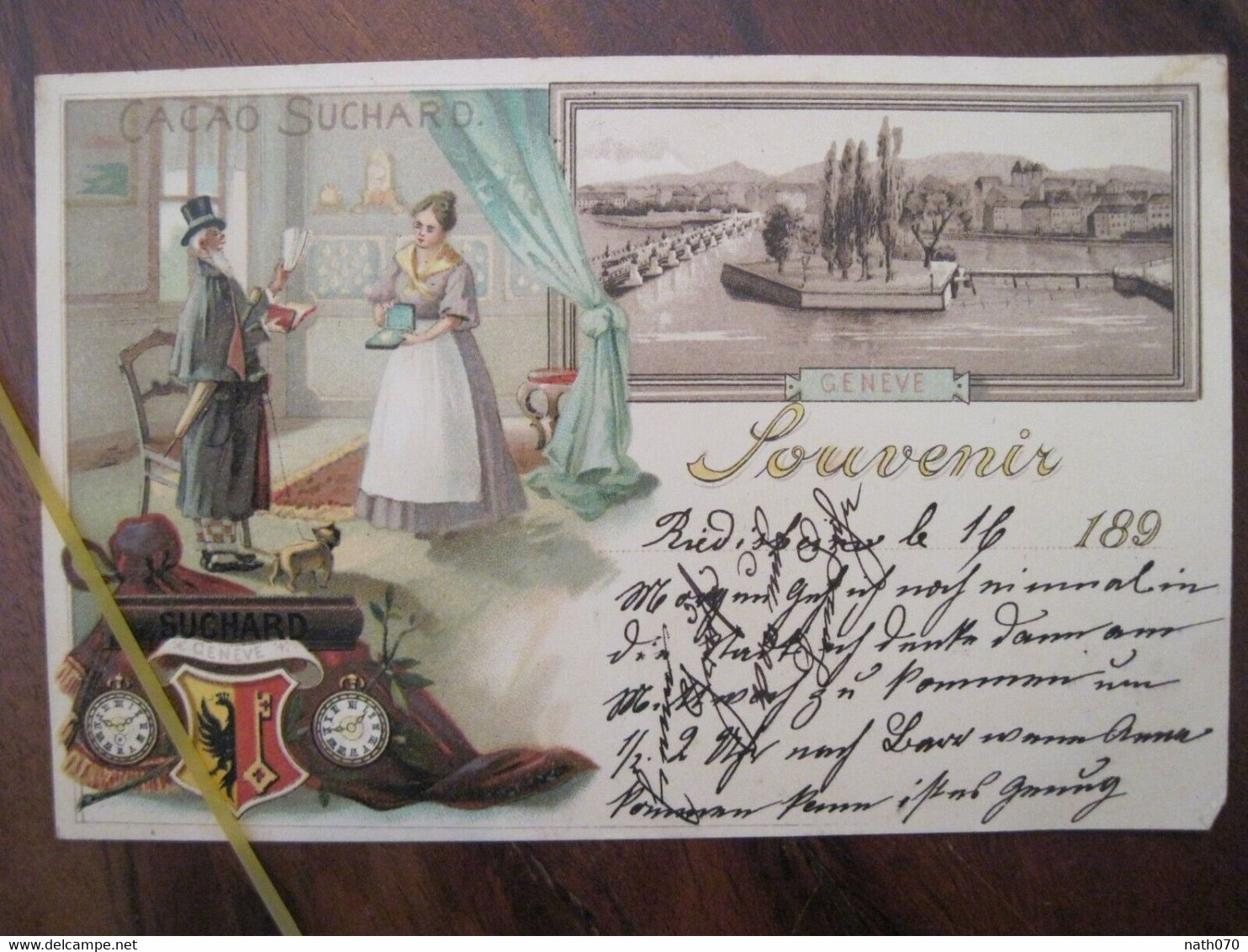 AK 1899 CPA Geneve Suisse DR Suchard Schokolade Litho Werbung Heiligenstein - Other & Unclassified