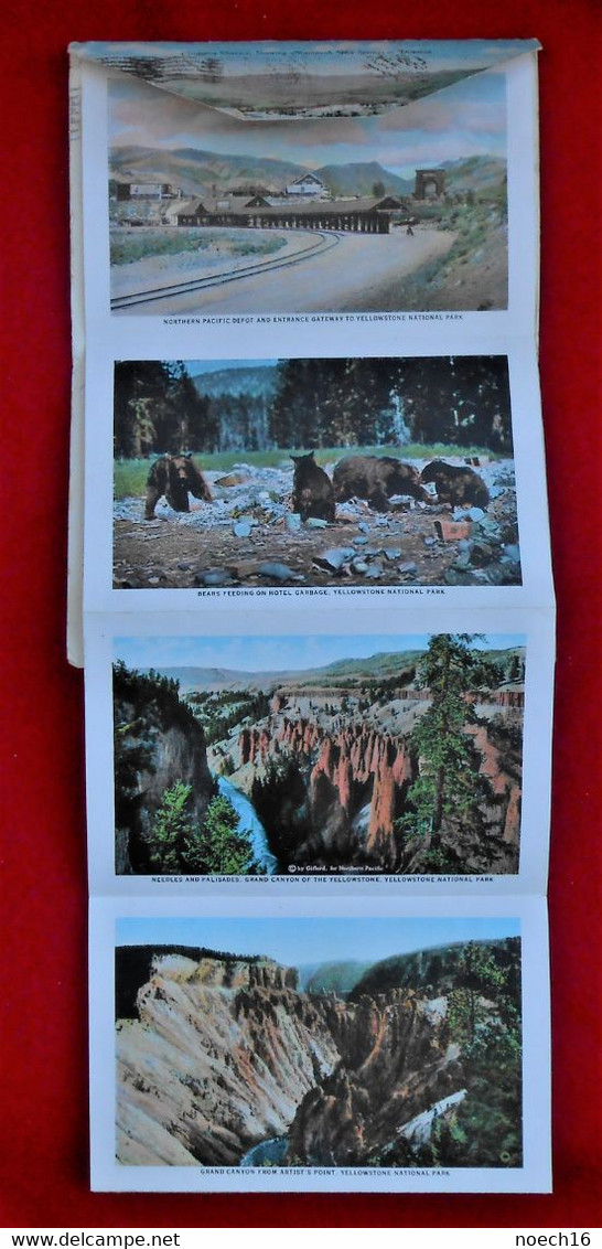 CPA 1933 Notebook 18 Views Souvenir Of Yellowstone /Travelled From Yellowstone To Jumet, Belgium - Yellowstone